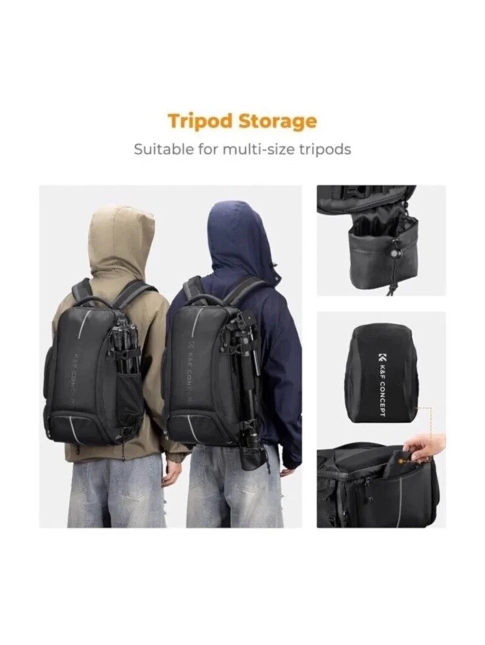 K&F Concept 25L Hard Shell Camera Backpack Rucksack Bag for Photography DSLR SLR